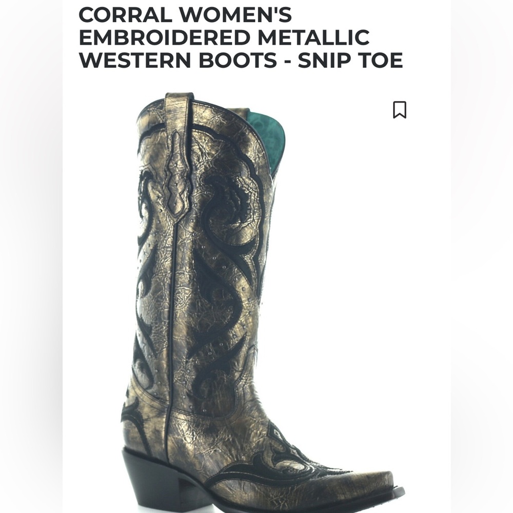 Corral Metallic Embroidered Heeled Boots